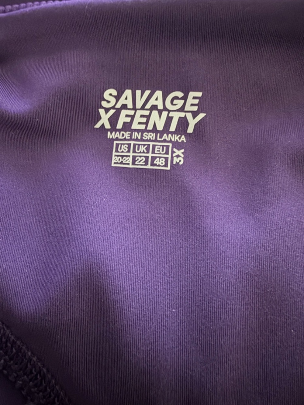 Savage X Fenty Curve Alert High-Waist Rib Leggings in Purple‎ 3X NWT - Picture 6 of 8